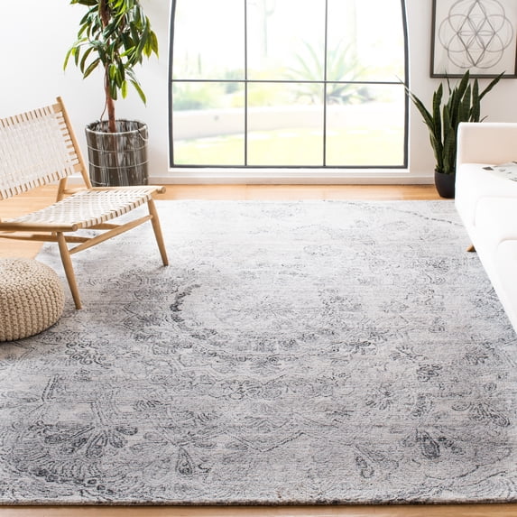 SAFAVIEH Abstract Emelly Floral Area Rug, Ivory/Black, 9' x 12'