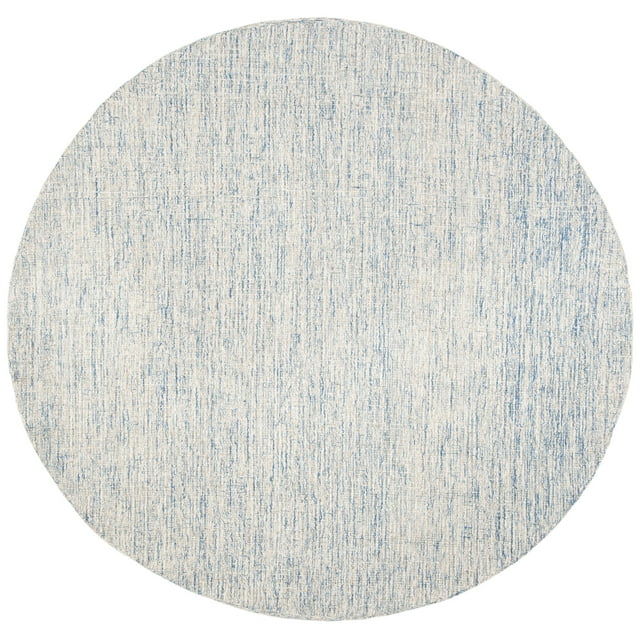 SAFAVIEH Abstract Emely Abstract Wool Area Rug, Ivory/Blue, 8' x 8' Round