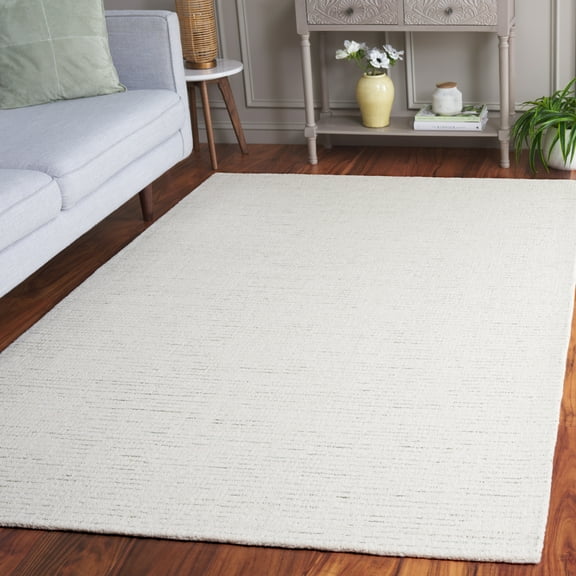 SAFAVIEH Abstract Emely Abstract Wool Area Rug, Ivory/Sage, 6' x 6' Square