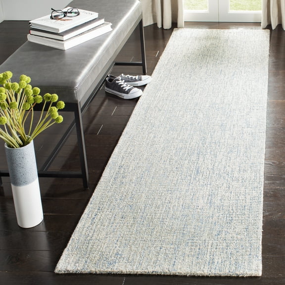 SAFAVIEH Abstract Emely Abstract Wool Runner Rug, Ivory/Blue, 2'3" x 8'