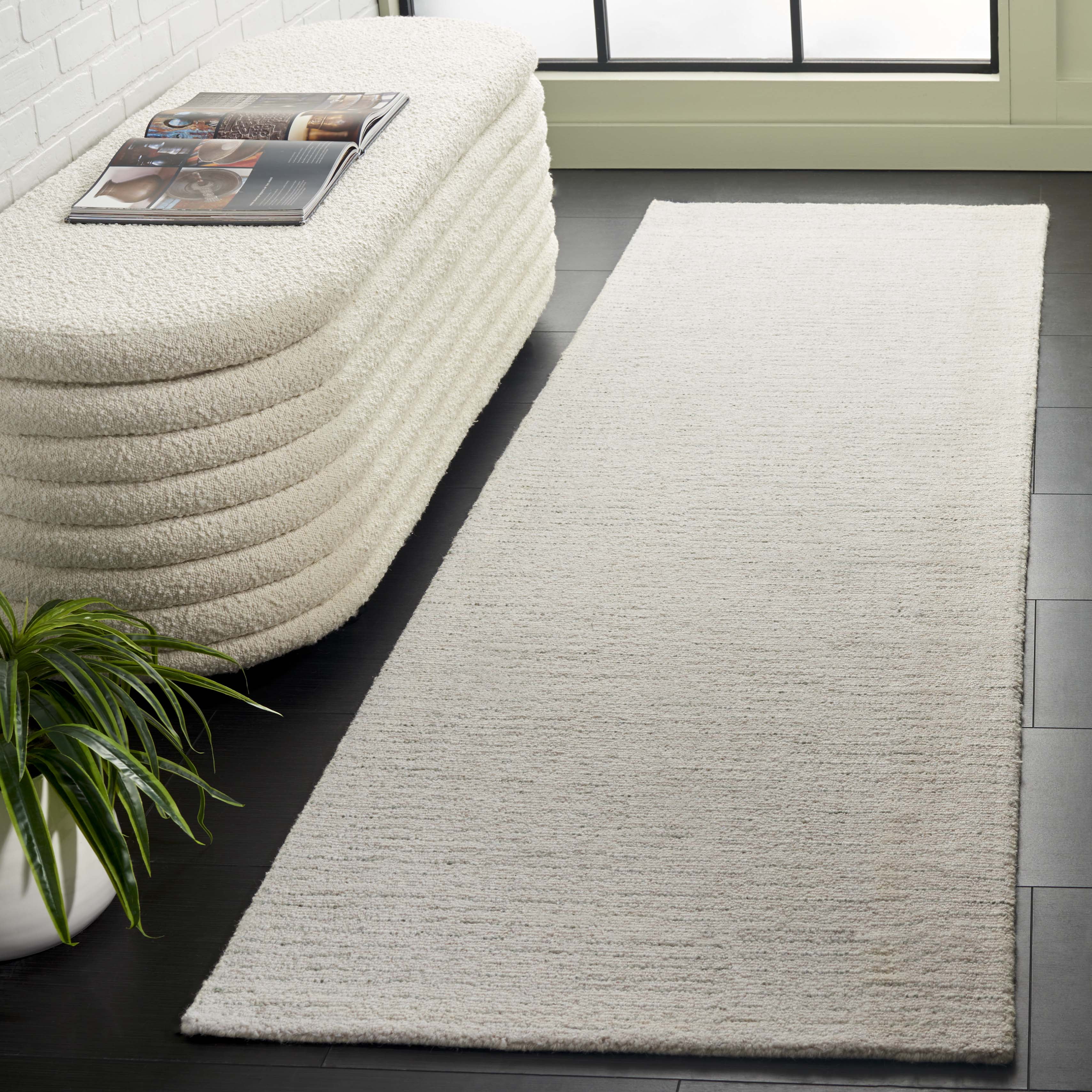SAFAVIEH Abstract Emely Abstract Wool Runner Rug, Ivory/Sage, 2'3" x 8'