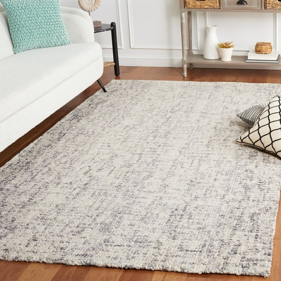 SAFAVIEH Abstract Ethelyn Solid Area Rug, Gray/Ivory, 6' x 6' Square