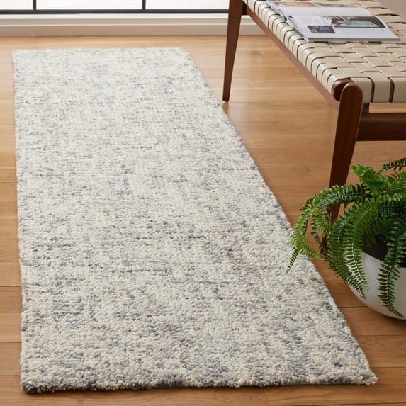 SAFAVIEH Abstract Ethelyn Solid Runner Rug, Gray/Ivory, 2'3" x 8'