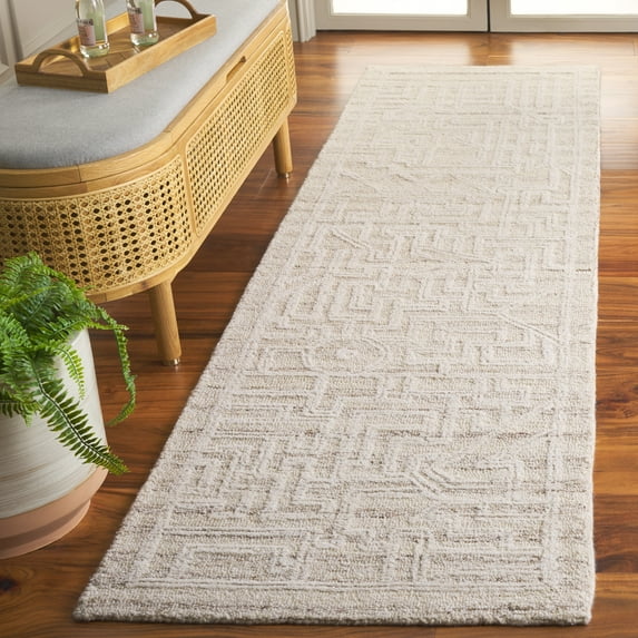 SAFAVIEH Abstract Femie Sunburst Runner Rug, Beige/Ivory, 2'3" x 8'
