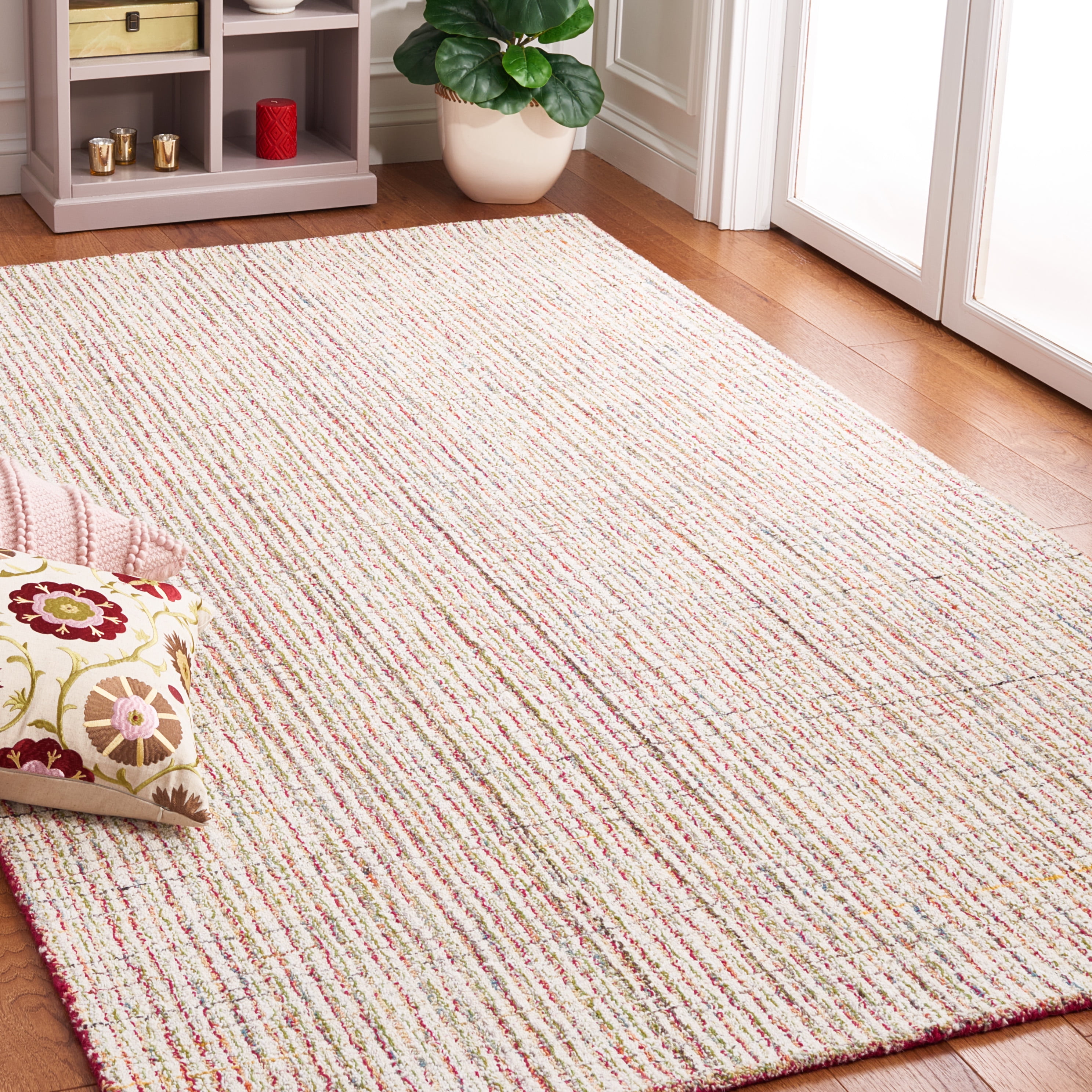SAFAVIEH Abstract Fredrick Striped Area Rug, Red/Green, 4' x 6'