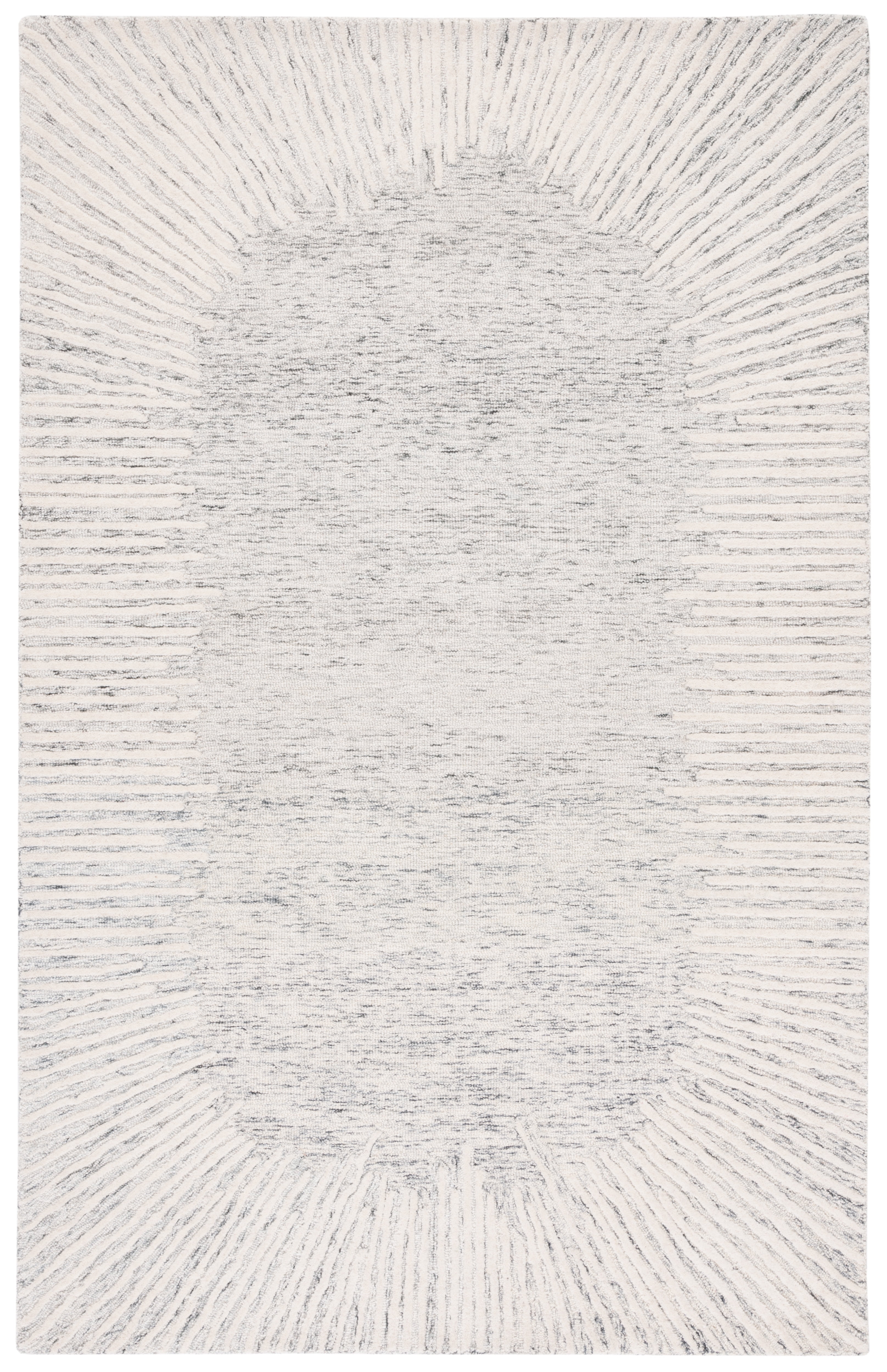 Ivory Abstract Handmade Tufted Wool 6' x 9' Rug