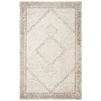 SAFAVIEH Abstract Grosvenor Geometric Wool Area Rug, Ivory/Grey, 2' x 3'