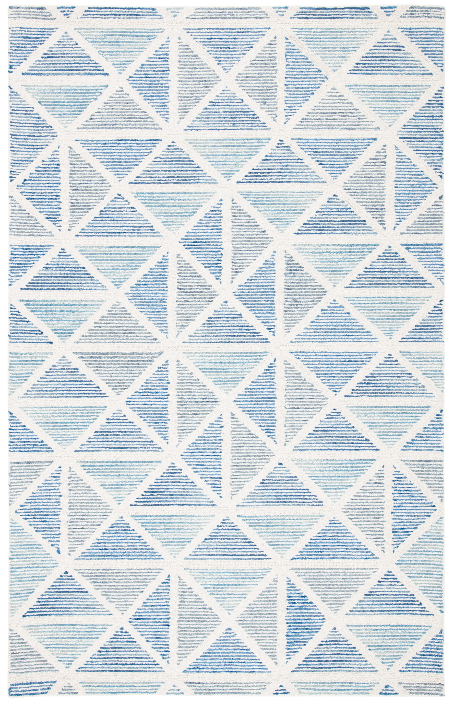 Handmade Abstract Blue Wool 6' x 9' Tufted Area Rug