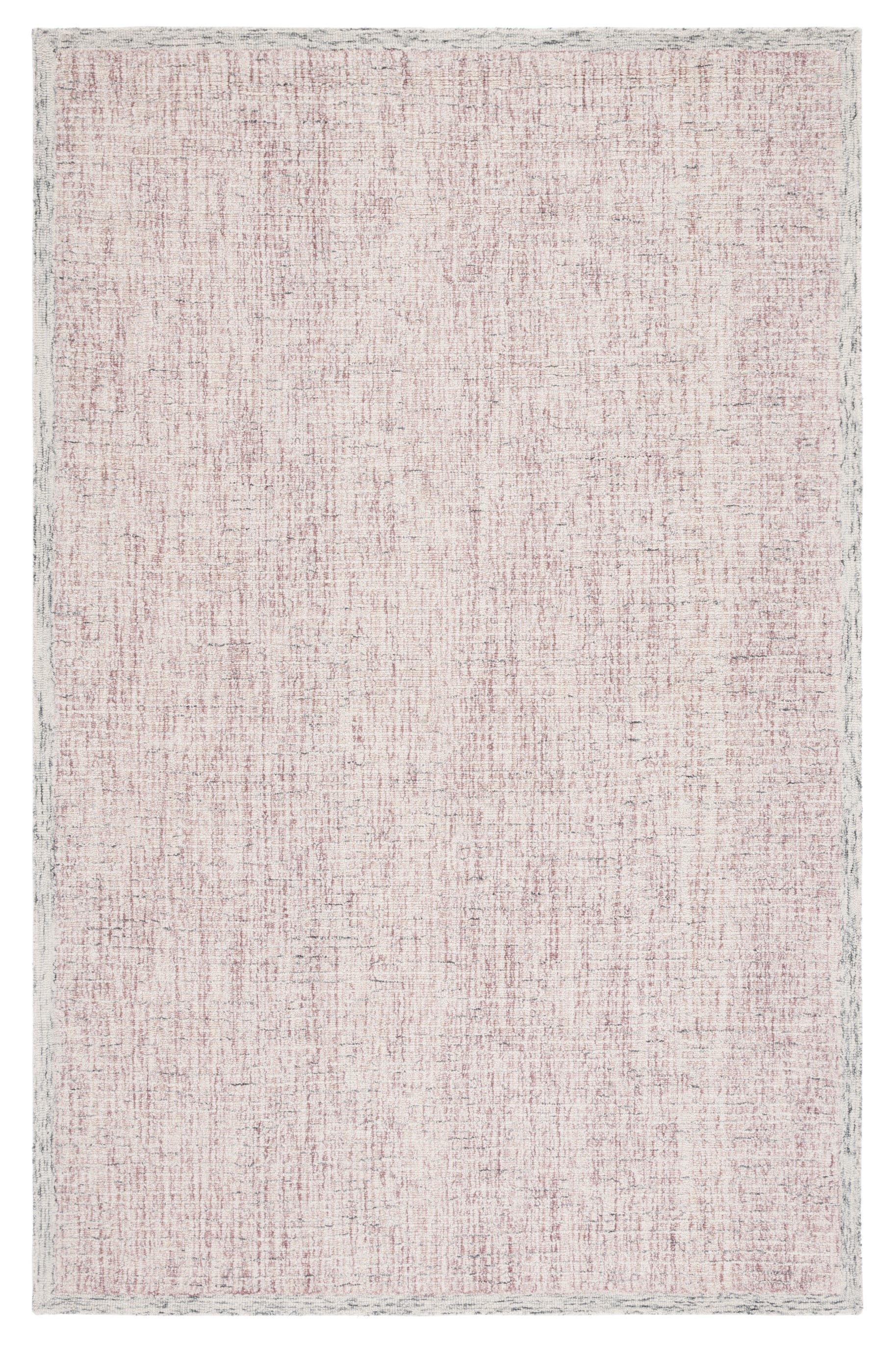 Pink and Ivory Abstract Hand-Tufted Wool Area Rug