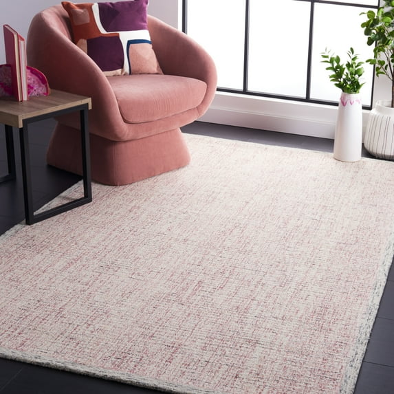 SAFAVIEH Abstract Hilbert Distressed Area Rug, Pink/Ivory, 8' x 10'