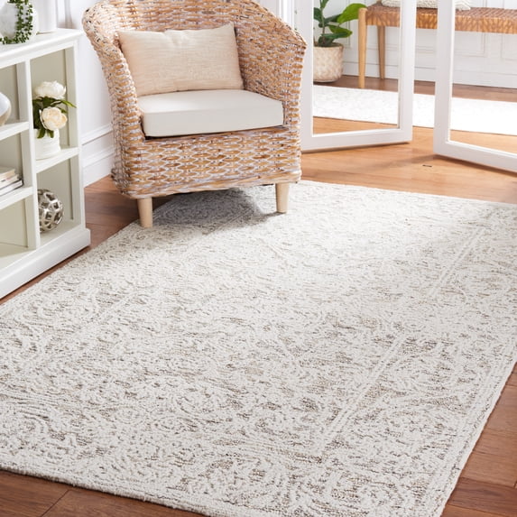 SAFAVIEH Abstract Jaden Oriental Wool Area Rug, Ivory/Brown, 3' x 5'