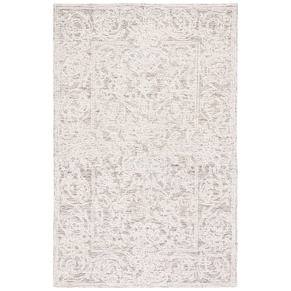 SAFAVIEH Abstract Jaden Oriental Wool Area Rug, Ivory/Brown, 5' x 8'