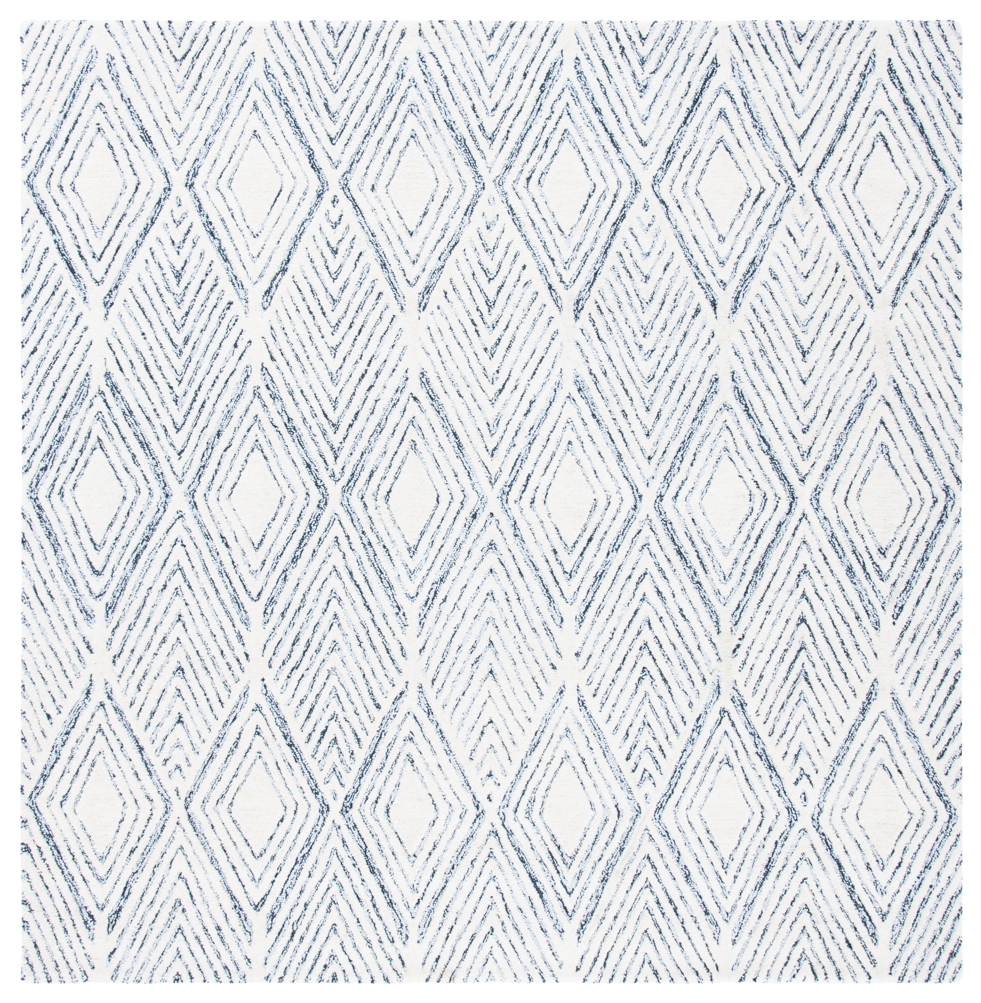 SAFAVIEH Abstract Jeneka Geometric Area Rug, Ivory/Charcoal, 6' x 6' Square