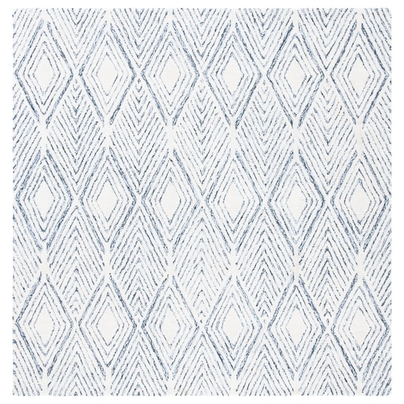 SAFAVIEH Abstract Jeneka Geometric Area Rug, Ivory/Charcoal, 6' x 6' Square