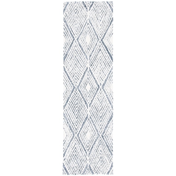 SAFAVIEH Abstract Jeneka Geometric Runner Rug, Ivory/Charcoal, 2'3" x 8'