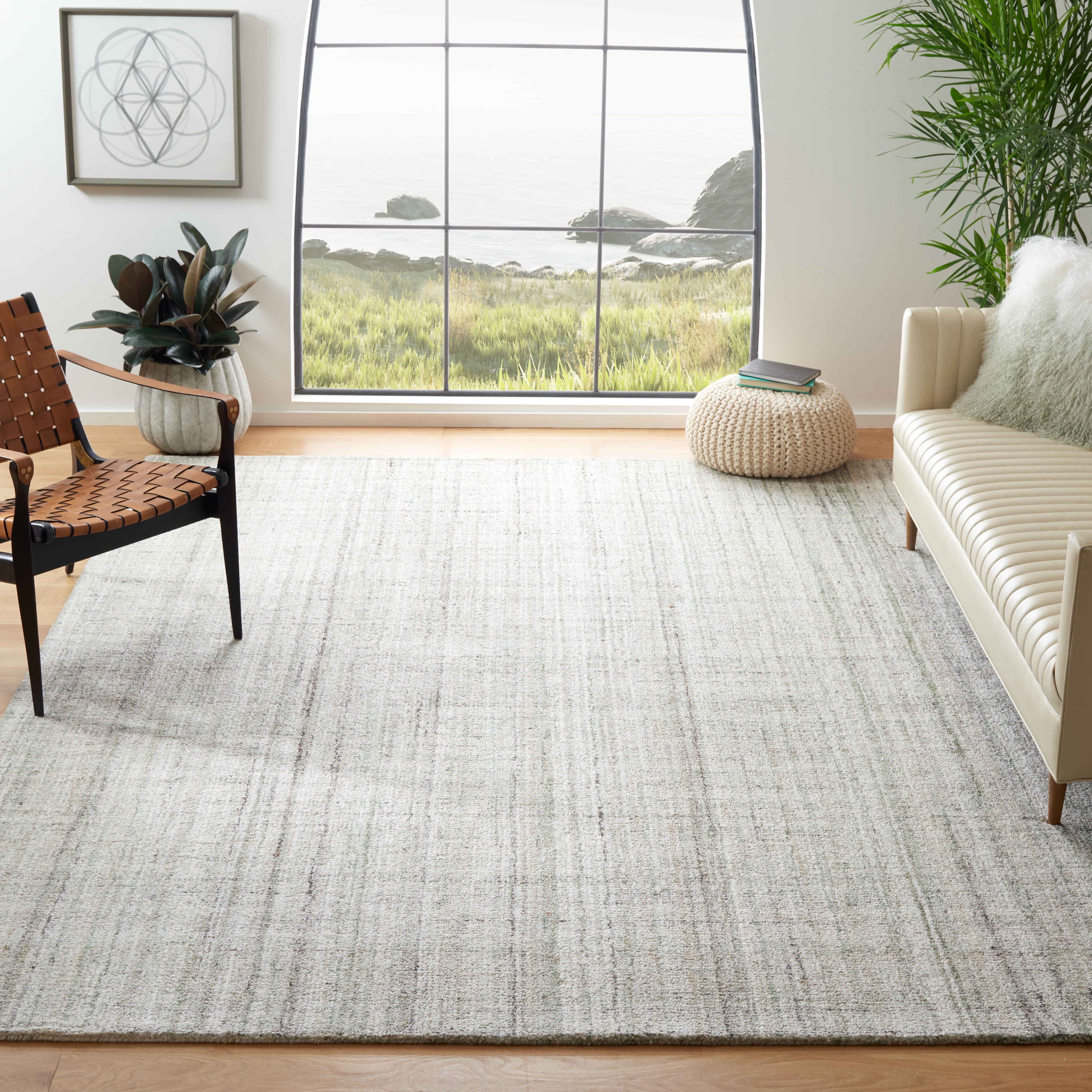 SAFAVIEH Abstract Jerrald Striped Area Rug, Green/Sage, 11' x 15'