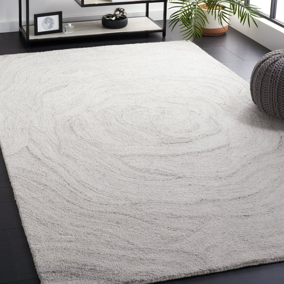 SAFAVIEH Abstract Kebo Distrssed Area Rug, Light Grey/Beige, 4' x 6'