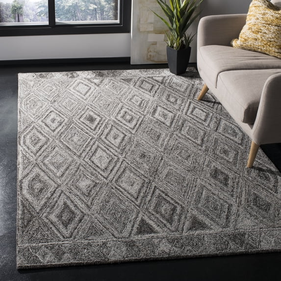 SAFAVIEH Abstract Keigh Geometric Area Rug, Gray/Black, 4' x 6'