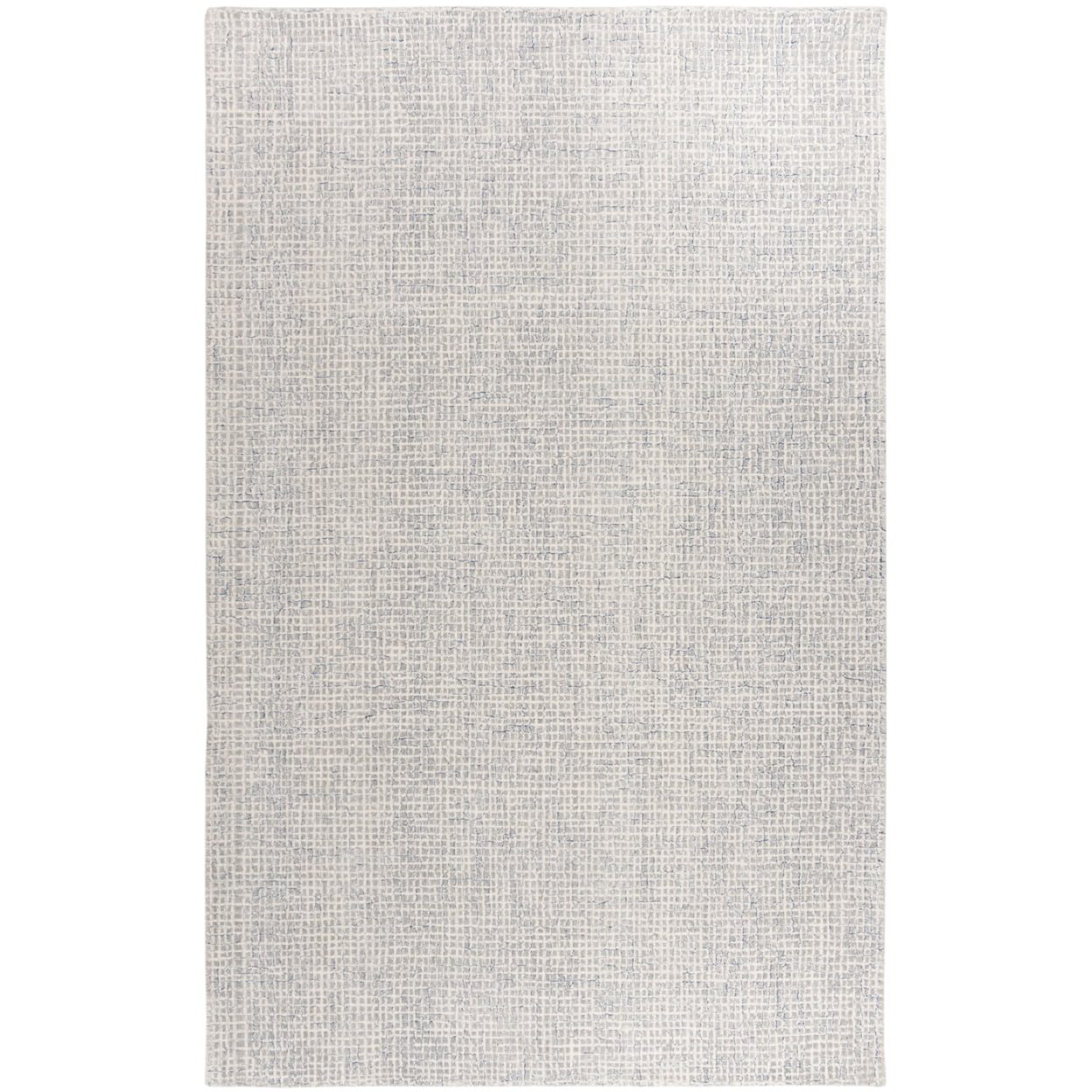 Handmade Blue and Silver Abstract Wool 9' x 12' Area Rug
