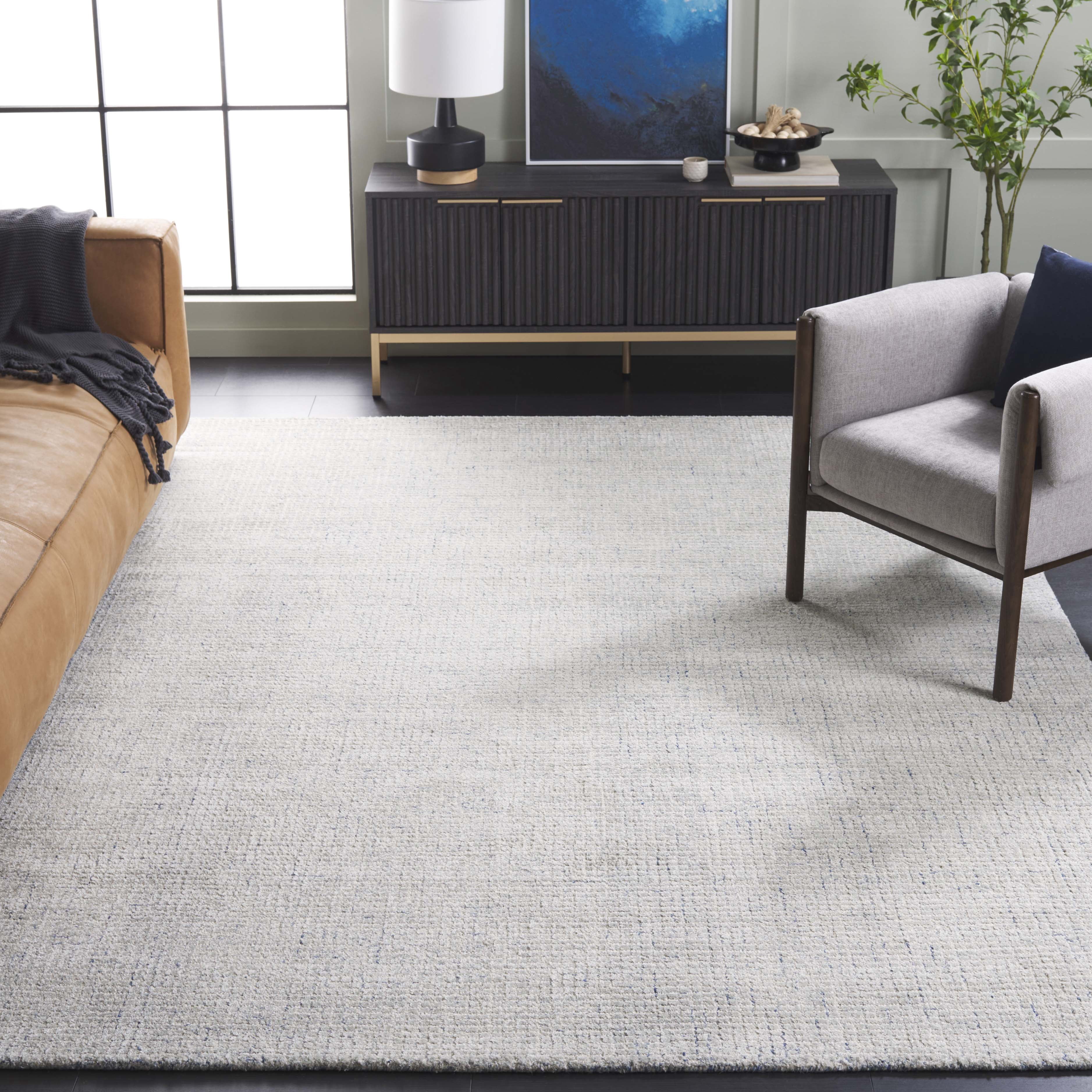 SAFAVIEH Abstract Keith Geometric Area Rug, Silver/Blue, 10' x 14'