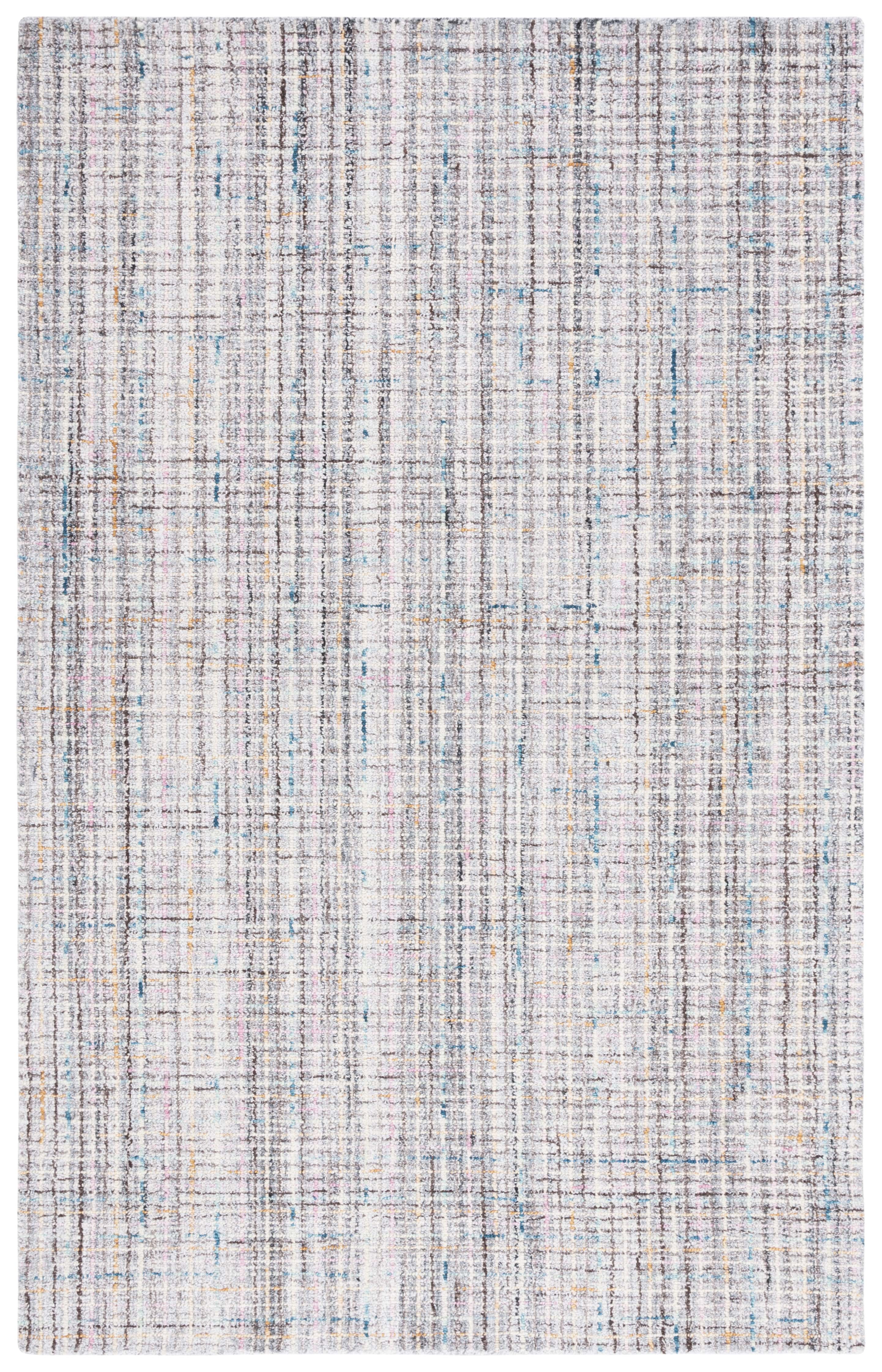 Handmade Tufted Red Abstract Wool Rectangular Rug