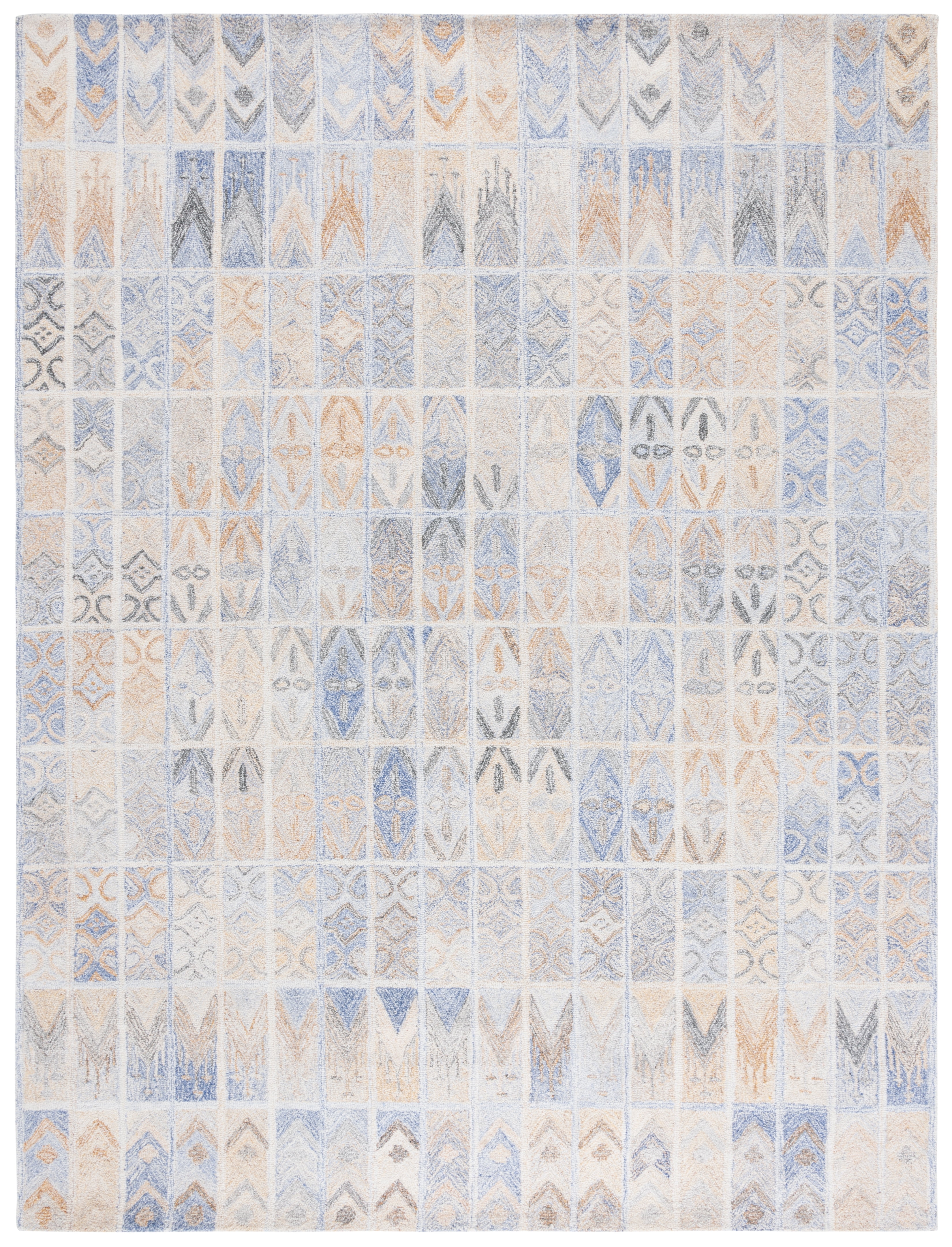 SAFAVIEH Abstract Lorelle Trellis Area Rug, Blue/Rust, 8' x 10'