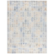 SAFAVIEH Abstract Lorelle Trellis Area Rug, Blue/Rust, 8' x 10'