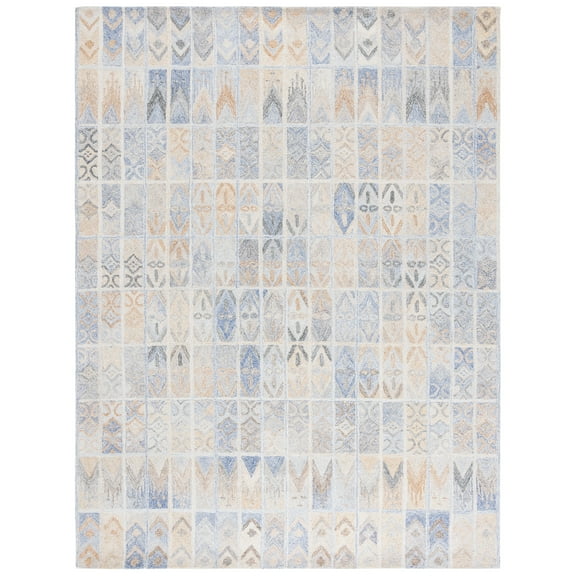 SAFAVIEH Abstract Lorelle Trellis Area Rug, Blue/Rust, 8' x 10'