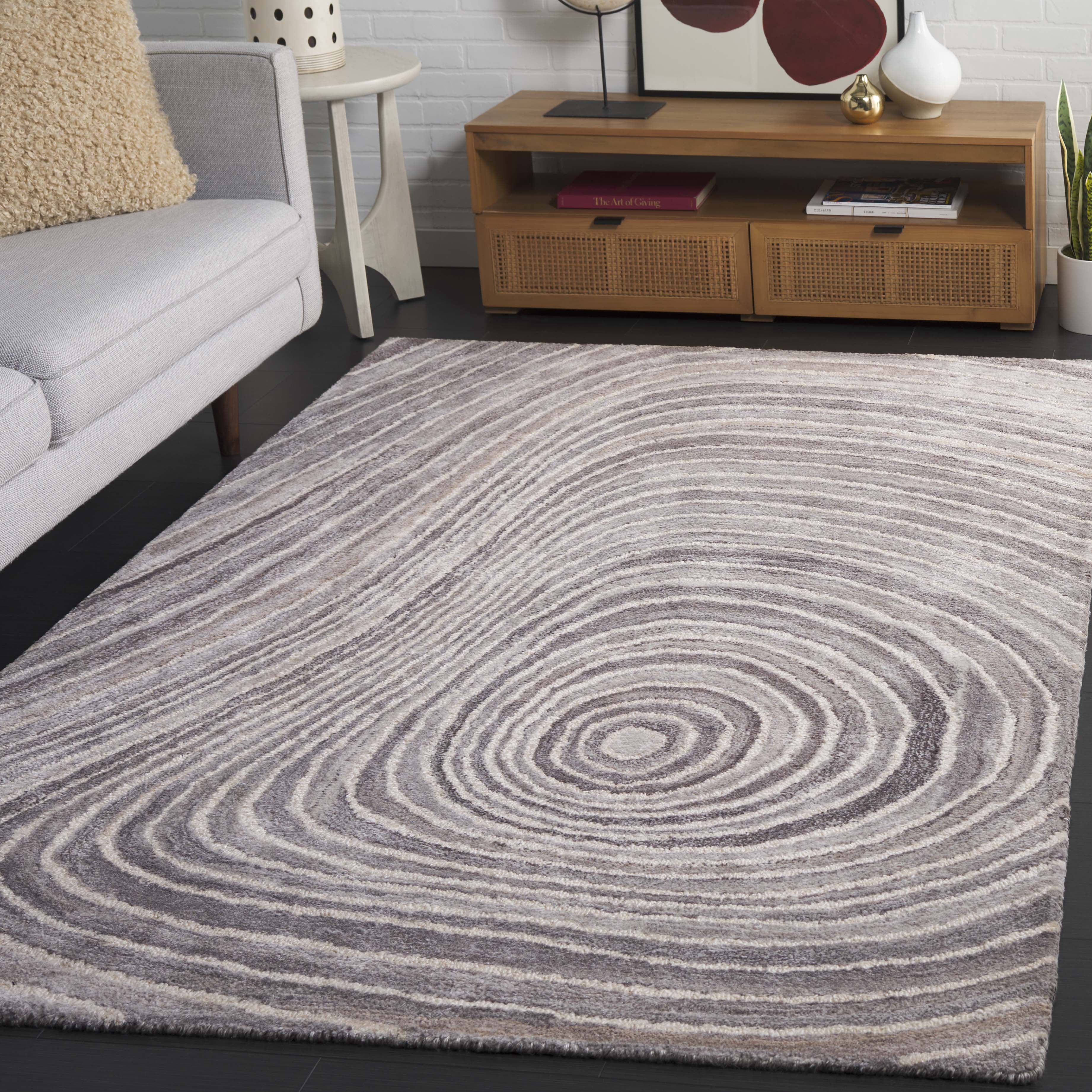 SAFAVIEH Abstract Luvenia Abstract Area Rug, Gray/Ivory, 6' x 9'
