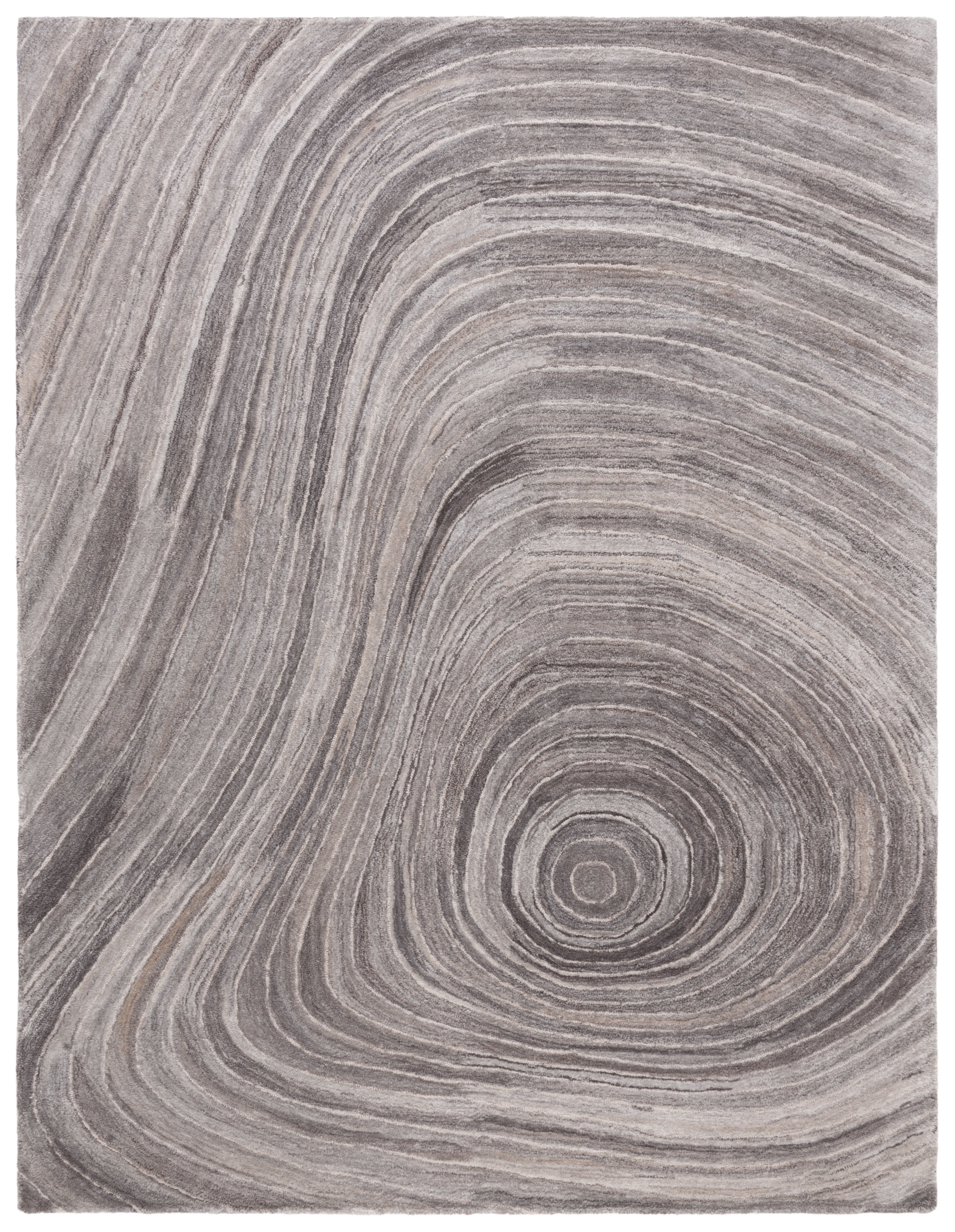 Gray Abstract Tufted Handmade Wool Area Rug, 8' x 10'