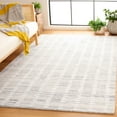 thumbnail image 1 of SAFAVIEH Abstract Madrid Striped Geometric Area Rug, Silver/Ivory, 6' x 6' Square, 1 of 11