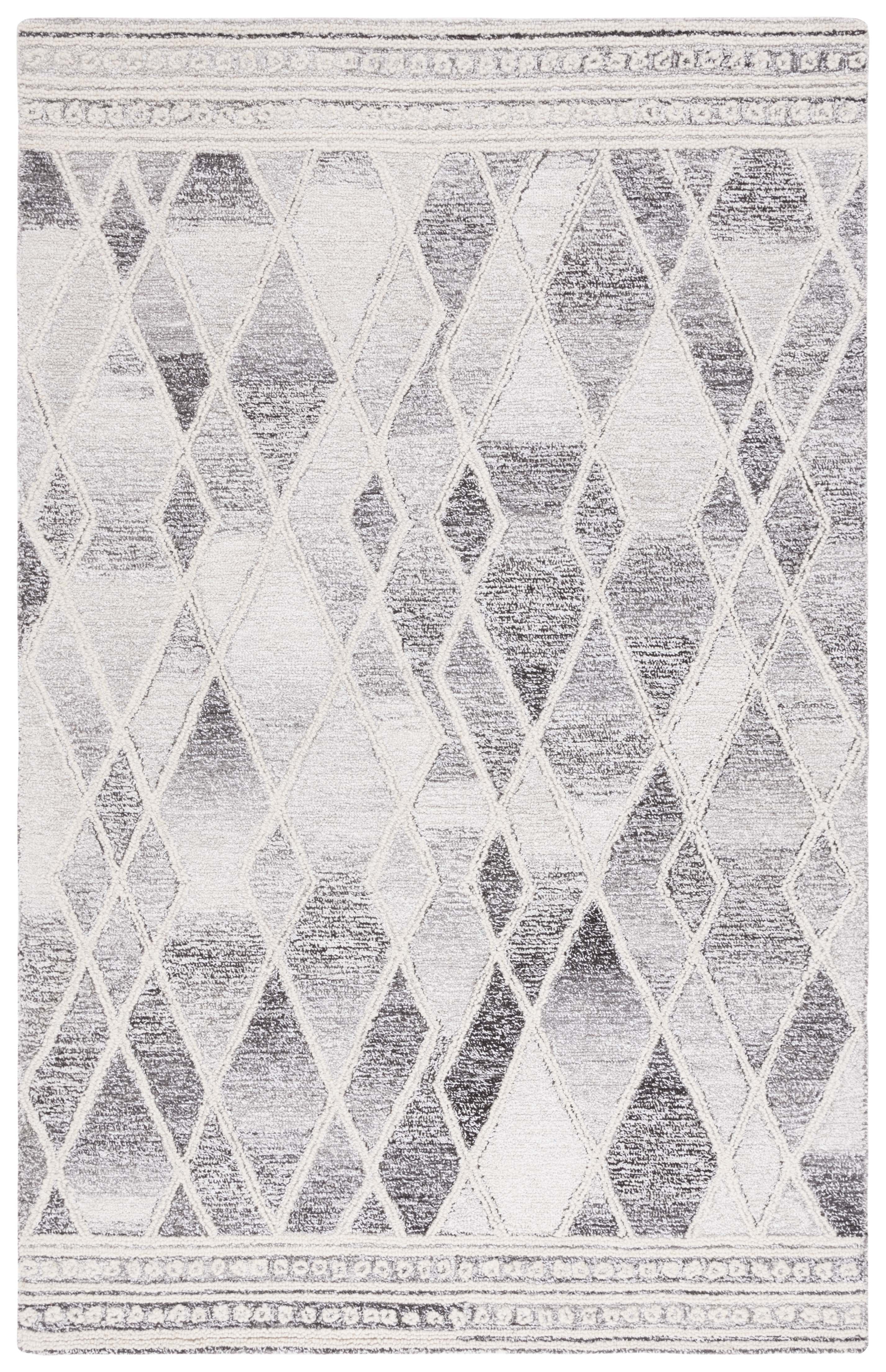 SAFAVIEH Abstract Malcolm Trellis Area Rug, Ivory/Grey, 4' x 6'