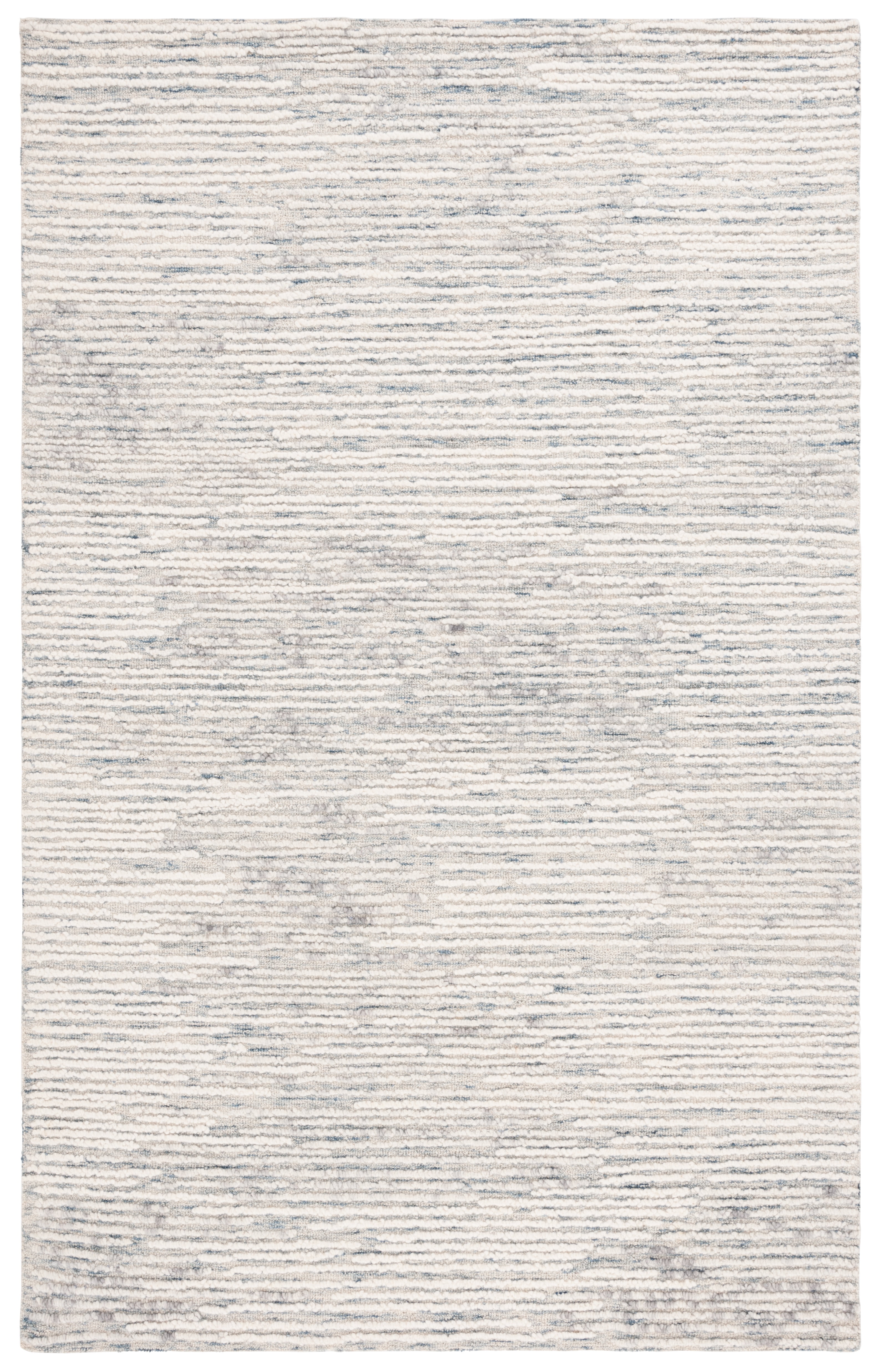 Handmade Blue Abstract Wool 8' x 10' Area Rug