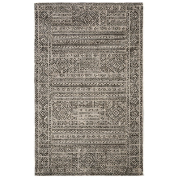 SAFAVIEH Abstract Massimiliano Southwestern Wool Area Rug, Grey/Black, 8' x 10'