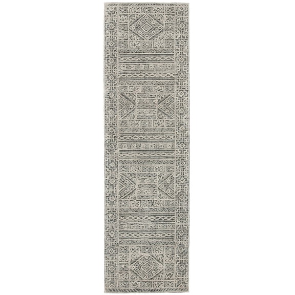 SAFAVIEH Abstract Massimiliano Southwestern Wool Runner Rug, Grey/Black, 2'3" x 8'