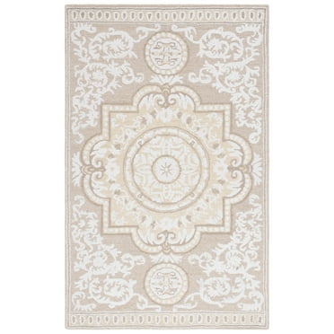 SAFAVIEH Abstract Merrill Oriental Area Rug, Ivory/Beige, 6' x 6' Square