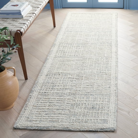 SAFAVIEH Abstract Milan Striped Runner Rug, Dark Gray/Ivory, 2'3" x 7'