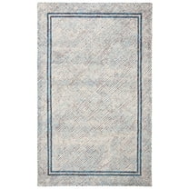 SAFAVIEH Abstract Millicent Geometric Wool Area Rug, Ivory/Navy, 10' x 14'
