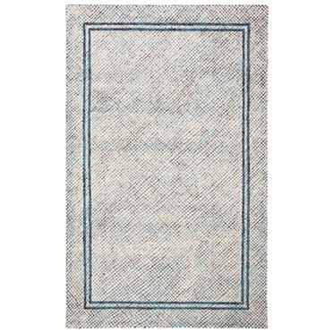 SAFAVIEH Abstract Millicent Geometric Wool Area Rug, Ivory/Navy, 10' x 14'