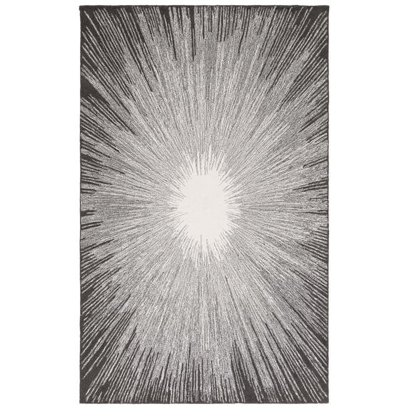 SAFAVIEH Abstract Olivera Radiate Area Rug, Ivory/Black, 5' x 8'
