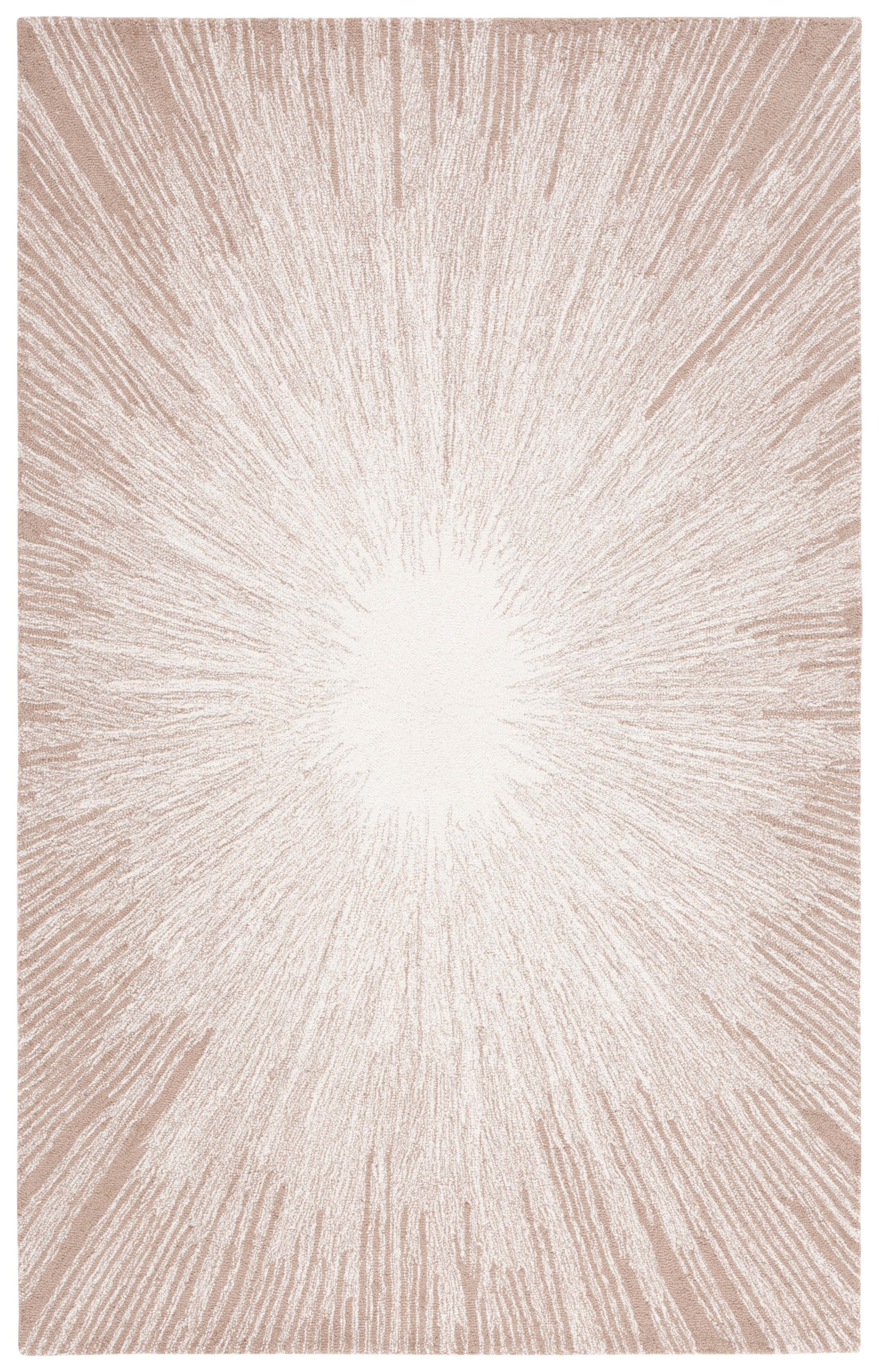 SAFAVIEH Abstract Olivera Radiate Area Rug, Ivory/Dark Beige, 4' x 6'