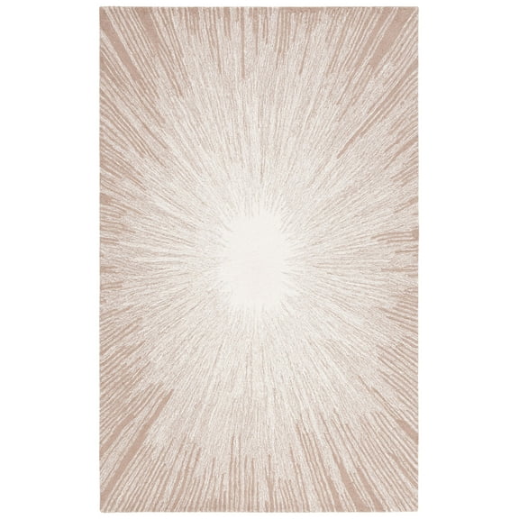 SAFAVIEH Abstract Olivera Radiate Area Rug, Ivory/Dark Beige, 4' x 6'