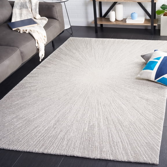 SAFAVIEH Abstract Olivera Radiate Area Rug, Ivory/Silver, 3' x 5'