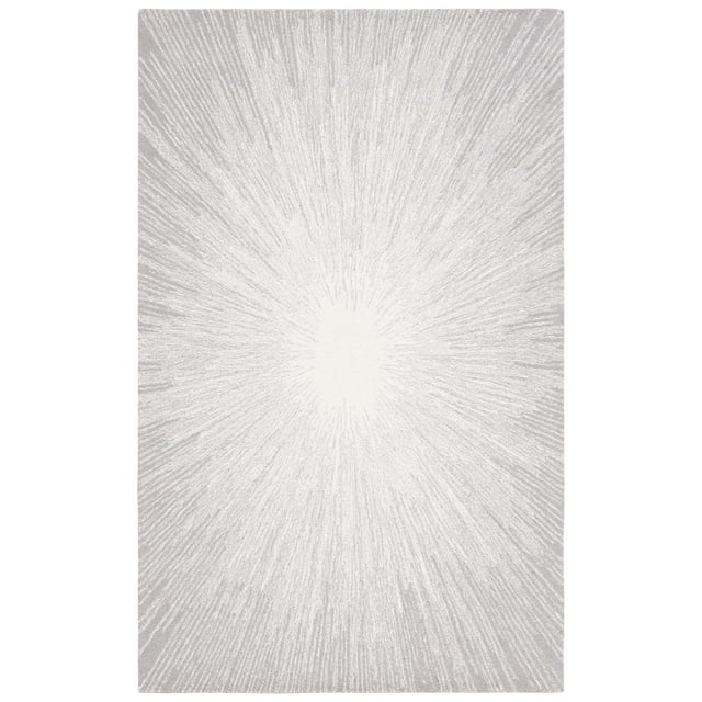 SAFAVIEH Abstract Olivera Radiate Area Rug, Ivory/Silver, 5' x 8'