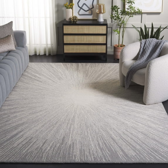SAFAVIEH Abstract Olivera Radiate Area Rug, Ivory/Silver, 8' x 10'