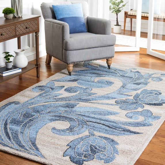 SAFAVIEH Abstract Parker Floral Area Rug, Beige/Blue, 8' x 10'