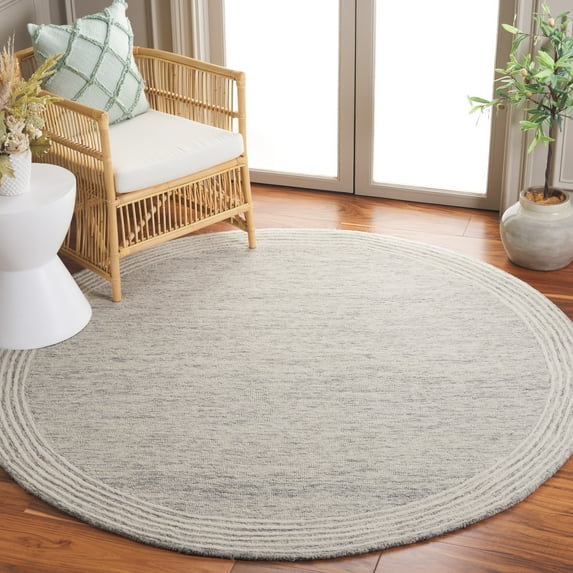 SAFAVIEH Abstract Payton Geometric Area Rug, Gray/Ivory, 6' x 6' Round