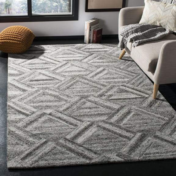 SAFAVIEH Abstract Phillis Geometric Area Rug, Gray/Black, 4' x 6'