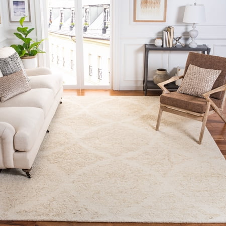 SAFAVIEH Abstract Rachelle Trellis Wool Area Rug, Ivory/Beige, 10' x 14'