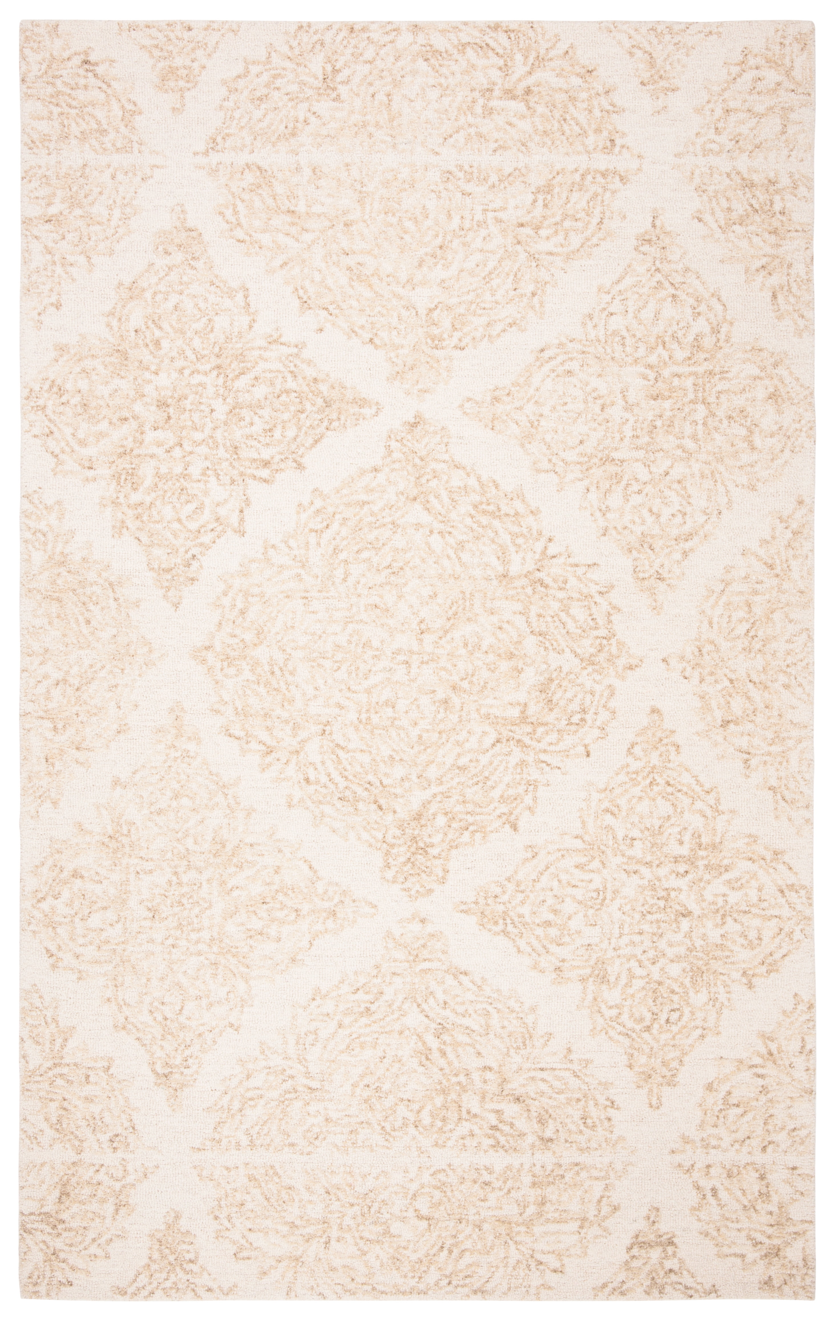 SAFAVIEH Abstract Rachelle Trellis Wool Area Rug, Ivory/Beige, 5' x 8'